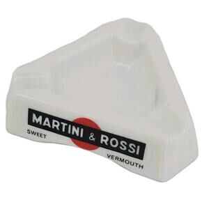 Vintage MARTINI & ROSSI SWEET VERMOUTH Opalex Glass Ashtray France Renfield NY